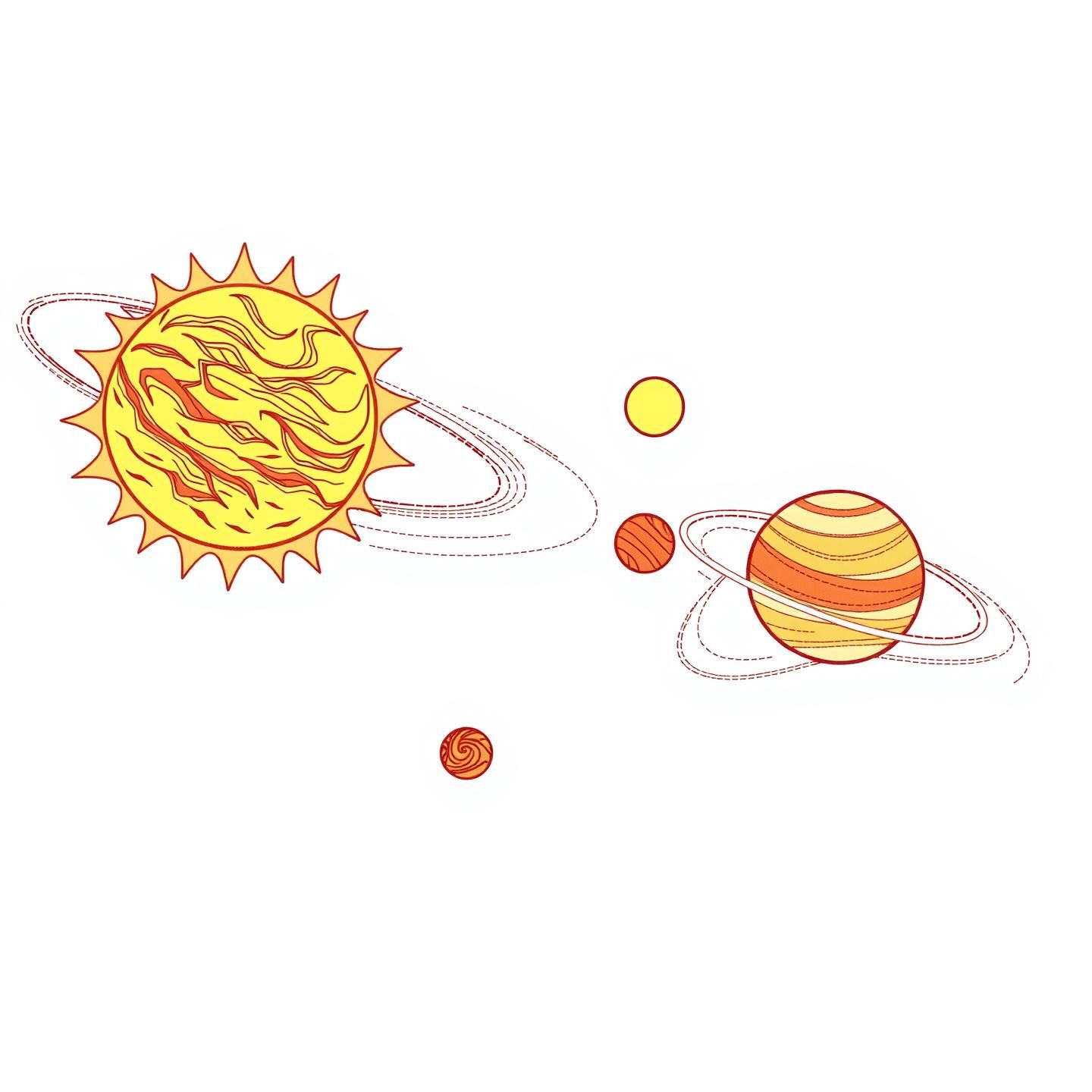 Generated image for: Line art of the solar system